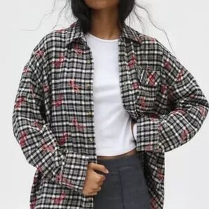 Stylish Plaid Shirt with Red Details